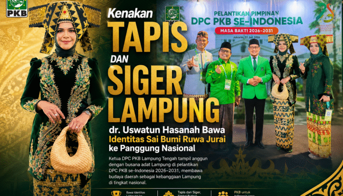 Kenakan Tapis dan Siger Lampung, dr. Uswatun Hasanah Bawa Identitas Sai Bumi Ruwa Jurai ke Panggung Nasional
