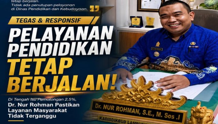 Nur Rohman Tegaskan Pelayanan Pendidikan Lamteng Tetap Berjalan