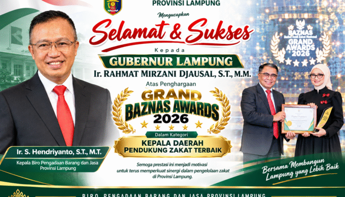Hendriyanto: Penghargaan Gubernur di Grand BAZNAS Awards Jadi Penyemangat bagi Lampung